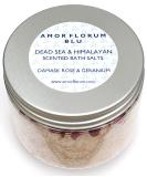 Amor Florum Blu - 100% Natural Bathing Salt | Himalayan & Totes Sea Salt with Rose & Geraniums | Detoxify & Relax - 400g - Buy Online on GoSupps.com