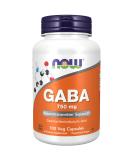 Now Foods GABA 750 mg 100 Veg Capsules - Buy Online on GoSupps.com