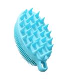 FREATECH 2-in-1 Silicone Body Scrubber - Bath Shower Brush & Scalp Massager for Deep Cleanse - Lathers Well - Easy to Clean - Long-lasting - Light Blue - Buy Online on GoSupps.com