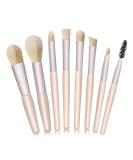 8 Piece Apricot Makeup Brush Set - Foundation Eyeshadow Eyeliner & More | International Shipping - Buy Online on GoSupps.com