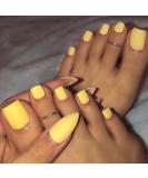 Outyua Matte Press On Toe Nails - Short Acrylic False Toenails for Women and Girls 24Pcs (Sunshine) - Buy Online on GoSupps.com