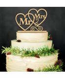 Mr & Mrs Cake Toppers Wedding Cake Topper Wooden Cake Topper for Party Wedding Gift Anniversary Cake Decoration - Buy Online on GoSupps.com