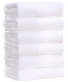 Aibaser Bamboo Cotton Bath Towels - 27x54 inch - 6 Piece Set - Ultra Absorbent - White Bath Towels - Buy Online on GoSupps.com