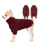 Warm Christmas Dog Sweater for Small Breeds | Liebeedd Fleece Jumper for French Bulldogs & Chihuahuas | Burgundy Red XS - Buy Online on GoSupps.com