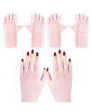 Unaone 2 Pairs Anti UV Gel Manicure Gloves - Fingerless Protection from UV Light Lamp - Pink (4 Count) - Buy Online on GoSupps.com