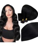 Easyouth Keratin Real Hair Extensions Jet Black 16 Inch Pre-Bonded Fusion - 50g 50 Pieces for Hair Recreation - Buy Online on GoSupps.com