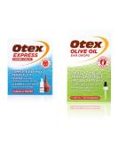 Otex Express Combi Pack Drops with Ear Syringe 10ml & Olive Oil Ear Drops 10ml. Ear Wax Removal Drops For Excessive Hardened Ear Wax + Olive Oil Ear Drops - Buy Online on GoSupps.com