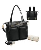 MISS FONG Diaper Bag Stroller Backpack - Multi-Functional Baby Hospital Bag with Changing Mat - Black - Buy Online on GoSupps.com