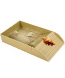 Tortoise Water Dish Tortoise Bath Dish 30.5x14.8x5.8cm Anti Slip Reptile Pool Bowl with Ramp Reptile Feeding Box Dish Plastic Turtle Water Bowl Tortoise Habitat Accessories for Basking Feeding Wood Small - Buy Online on GoSupps.com