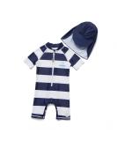 Bonverano Baby Boys Swimsuit | UPF 50+ Sun Protection | Navy Stripe | 18-24 Months - Buy Online on GoSupps.com