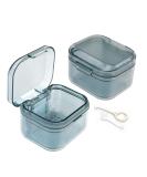 Three-Layer Denture Case with Aligner Removal Tool and Brush - Blue Retainer Cleaner Case for Men and Women - Buy Online on GoSupps.com