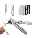 2024 German Nail Clippers for Thick Nails - Portable Ultra Sharp Fingernail & Toenail Cutters with Nail File - No Splash Design for Seniors - Silver - Buy Online on GoSupps.com
