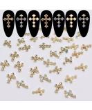 LIFOOST 30pcs Gold Cross Nail Charms for 3D Nail Art - Crystal Rhinestones Studs for Women's Acrylic Nails Designs - Buy Online on GoSupps.com
