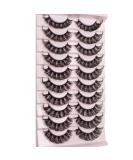 Shop Russian Strip Lashes - Natural Look Waterproof Thick Faux Mink Eyelashes 10 Pairs 15mm Fluffy Volume - Buy Online on GoSupps.com