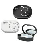 Swirlcolor Portable Cartoon Rabbit Contact Lens Case - 2 Piece Travel Bag with Mirror for Kids & Adults - Buy Online on GoSupps.com