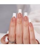 Bartbox French Press On Nails Ballerina | 30 Piece Coffin Fake Nails Set with Nail Glue - Brown 114 for Women & Girls - Buy Online on GoSupps.com