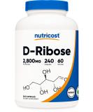Nutricost D-Ribose 700mg (2800mg Per Serving), 240 Capsules - Vegetarian Friendly, Non-GMO, Gluten Free - Buy Online on GoSupps.com