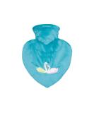 Hugo Frosch Hot Water Bottle - Heart 1.0L Velour Cover Mint Swans | Eco-Friendly Comfort - Buy Online on GoSupps.com