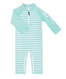 weVSwe Baby Toddler Boy Green Striped Swimsuit | UPF 50+ Sun Protection, Rash Guard, Crotch Zipper | 12-18 Months - Buy Online on GoSupps.com