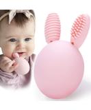 Bunny Eggy Teether Baby Teething Toy Rabbit Egg Rattle Toy Teething Pain Relief for Babies Boys Girls - Pink - Buy Online on GoSupps.com
