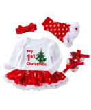 Winmany Newborn Baby Girls Christmas Romper Tutu Dress Set 0-3 Months with Headband, Leg Warmer, and Shoes - Buy Online on GoSupps.com