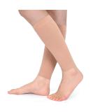 Evolyline 20-30 mmHg Graduated Calf Compression Sleeves for Women & Men Medical Footless Compression Socks for Calf Support Compression Calf Sleeves for Shin Splint Varicose Vein Edema Recovery Beige M - Buy Online on GoSupps.com