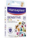 Hansaplast children's plaster sensitive (20 strips) wound pavement with cute animal motifs for cheering up painless plaster set 20 pieces (1 Pack) sensitive - Buy Online on GoSupps.com
