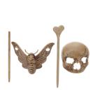 Lurrose Gothic Skull Hairpins - 2pcs Horror Skeleton Hair Fork Sticks for Women | Halloween Hair Accessory - Buy Online on GoSupps.com