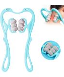 Manual Neck Massage Roller 6 Balls Neck Massager Dual Pressure Point Massager Neck the Shiatsu neck massager massages the neck deep to relieve pain (blue) - Buy Online on GoSupps.com