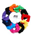 LUXXII Soft Cotton Colorful Scrunchies - 12 Pack Fancy Ponytail Holders - Buy Online on GoSupps.com