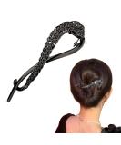 Metal Hair Clips | Rhinestone One Word Hair Clips | French Barrettes Jaw Clips Hairpins | Metal Hair Accessories - Great for Everyday Use | French Twist N Hair Clip Perfect for Women and Girls (Black) - Buy Online on GoSupps.com