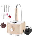 Nail Milling Mills for Gel Nails - Kredioo 11-in-1 Electric Nail Cutter 35000 RPM with LED Display | Professional Manicure & Pedicure Set - Champagne Gold - Buy Online on GoSupps.com