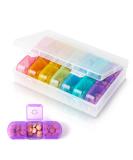 3-Times a Day Vibrant Pill Organizer | 7-Day Travel Pill Case | Food Grade High Capacity & Compact Design for Supplements Vitamins & Medications - Buy Online on GoSupps.com