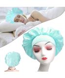 Silk Hair Bonnet for Sleeping - Wide Band Satin Night Cap for Women and Girls - Elastic Hat for Black and Curly Hair - Light Blue (1pcs) - Buy Online on GoSupps.com