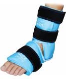 Relief Expert Ankle Foot Ice Pack Wrap - Reusable Gel Cold Pack with Compression Therapy for Achilles Tendonitis & Plantar Fasciitis - Instant Pain Relief - Soft Plush Lining - Blue Medium - Buy Online on GoSupps.com