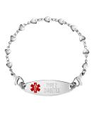 LinnaLove 7.5 Interchangeable Heart Medical Alert Bracelets for Women | Type 2 Diabetes ID Jewelry - Shop Now - Buy Online on GoSupps.com