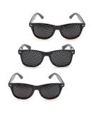 Xixiran Raster glasses Pinhole Glasses 3 pieces of eye trainers perforated glasses black grid glasses pin-hole glasses anti-fatigue glasses grid goggles with foldable for eye relaxation training - Buy Online on GoSupps.com