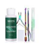 XIFEPFR Cuticle Remover Kit - Cream, Oil Pen, Trimmer, Nipper, Pusher, Cotton Pads for Professional Manicure - 2 Oz - Buy Online on GoSupps.com