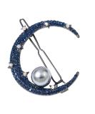 Lurrose Vintage Moon Pearl Rhinestone Hair Clip - Elegant Claw Hair Jewelry for Weddings & Special Occasions | Perfect for Girls & Women - Buy Online on GoSupps.com