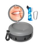 Denture Bath Case Denture Cup Leak Proof Portable Retainer Case Denture Cleaning Kit with Cleaner Brush Denture Box with Strainer & Mirror Denture Case for Aligner Retainer Mouth Guard Gray - Buy Online on GoSupps.com