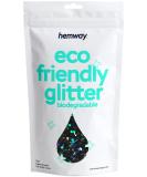 Hemway Eco-Friendly Biodegradable Glitter 100g Vegan Cosmetic Safe Black Holographic Sparkle for Face Eyes Body Hair & Nails Perfect for Festivals - Buy Online on GoSupps.com