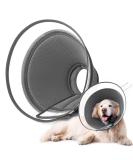 Adjustable Soft Protective Dog Collar Tape | Leak Protection & Breathable Elizabethan Design | Eco-Friendly Recycling | Medium Gray - Buy Online on GoSupps.com