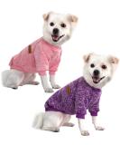 Shop Hualisiji Small Dog Sweater - Warm & Soft Knitting for Chihuahua - Elastic & Easy to Wear 2PCs (Pink & Purple) - Buy Online on GoSupps.com
