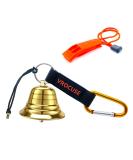 Solid Brass Bear Bells Set with Whistle for Hiking Dogs - Carabiner & Silencer for Camping, Mountain Biking, Horses, Saddle - Buy Online on GoSupps.com