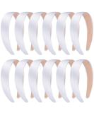 SIQUK 12 Pieces Satin Headbands White Headband 1 Inch Hard Satin Headband DIY Plain Hair Headband for Women and Girls - Buy Online on GoSupps.com
