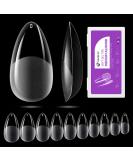 Gelike Ec Mandel Full Cover Nail Tips - Soft Gel Fake Nails 552 Clear Medium Almond Tips for DIY Nail Art - 12 Sizes Perfect for Salon & Home Use - Buy Online on GoSupps.com