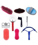 Professional 10-Pc Vier Horse Brush Set - Equestrian Grooming Kit for Horse Cleaning & Care - Buy Online on GoSupps.com
