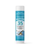Badger Natural Mineral Sunscreen Face Stick SPF 35 - Unscented (.65 oz) | Eco-Friendly, Non-Toxic Protection - Buy Online on GoSupps.com