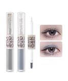 Erinde Liquid Glitter Eyeshadow Set - Grey Silver Eyeliner & Blue Shimmer Gel Eyeliner - Long Lasting & Highly Pigmented - #03 Grey&Blue - Buy Online on GoSupps.com