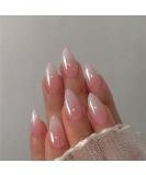 Glitter Ombre Pink Press on Almond Nails - 24 Pcs Medium Acrylic Fake Nails for Women | Stylish Glue-On Short Stiletto Tips - Buy Online on GoSupps.com
